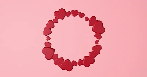 3D rendering of red frame heart shape Video stock 148898668