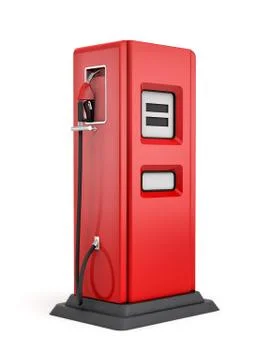 3d rendering of red gas pump isolated on white background. Stock Illustration