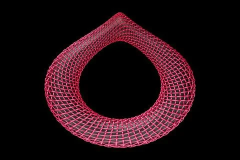 3D rendering,  red geometry shape on  black  background Illustrazione stock
