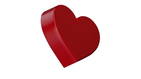 3D Rendering of a Red Heart With Plastic Finish on a White Background Stock Footage 228512026