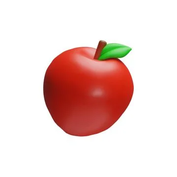 3d rendering red juicy apple Stock Illustration