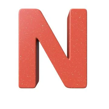 3D rendering of the red letter N isolated on a white background Illustrazione stock