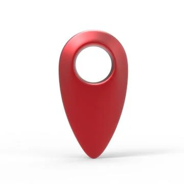 The 3d rendering red map pointer icon isolated with white Stock Illustration