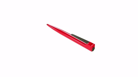 3D rendering of a red pen spinning on a white background Stock-Footage 285671110