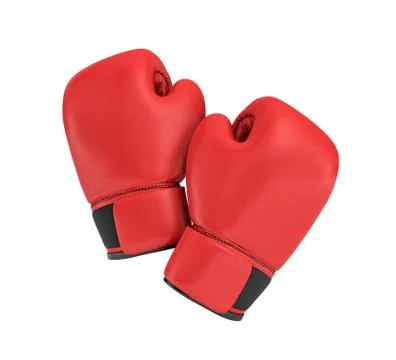 3d rendering of a red right boxing gloves isolated on white background Stock Illustration