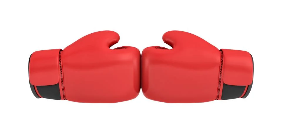 3d rendering of a red right boxing gloves isolated on white background Stock Illustration