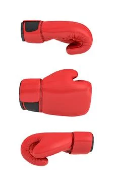 3d rendering of a red right boxing gloves isolated on white background Stock Illustration