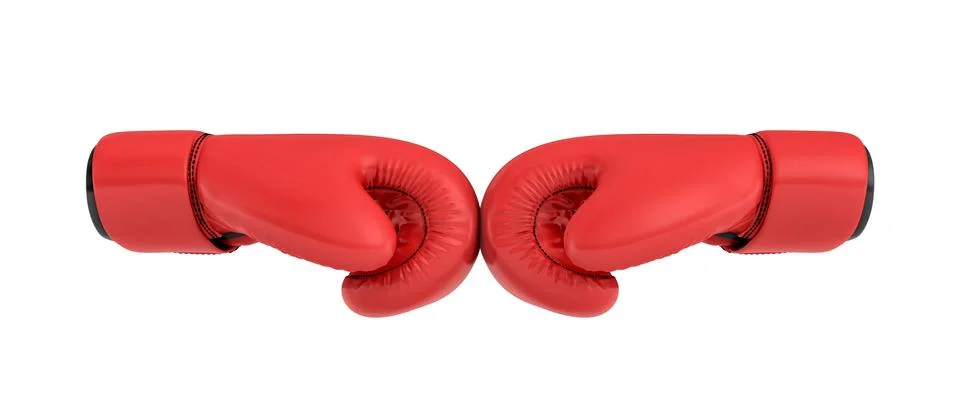 3d rendering of a red right boxing gloves isolated on white background Stock Illustration