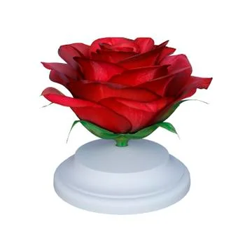 3D Rendering Red Rose on White Illustrazione stock