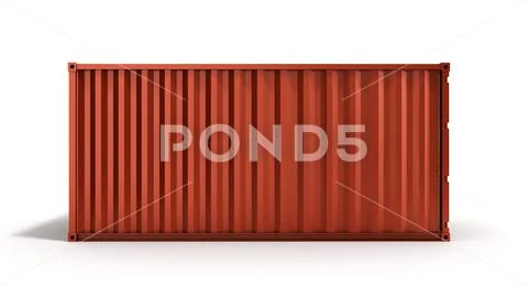 3d rendering of a red shipping container Stock Illustration