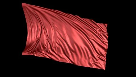 3D rendering of red silk. The fabric develops smoothly in the wind Foto stock