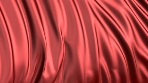 3D rendering of red silk. The fabric develops smoothly in the wind 库存照片