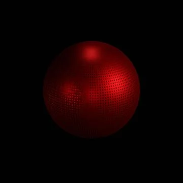 3D rendering of a red sphere on a black background イラスト素材