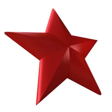 3D rendering of a red star on a white background Illustrazione stock