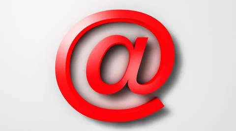 3d rendering of the red at symbol Stock Illustration