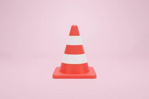 3D Rendering Red Traffic Cone Construction Isolated on Background Front 库存插图
