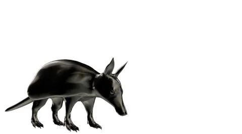 3d rendering of a reflective ant eater animal on a background Stock Illustration