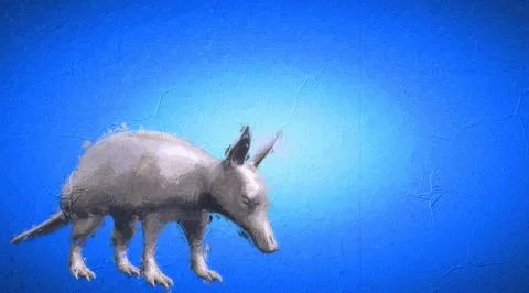 3d rendering of a reflective ant eater animal on a background Stock Illustration