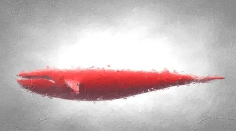 3d rendering of a reflective big Wahle on a background Stock Illustration