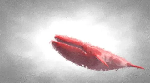 3d rendering of a reflective big Wahle on a background Stock Illustration