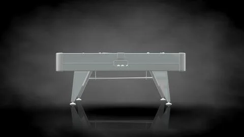 3d rendering of a reflective billiard table on a dark black background Stock Illustration