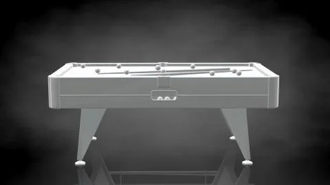 3d rendering of a reflective billiard table on a dark black background Stock Illustration