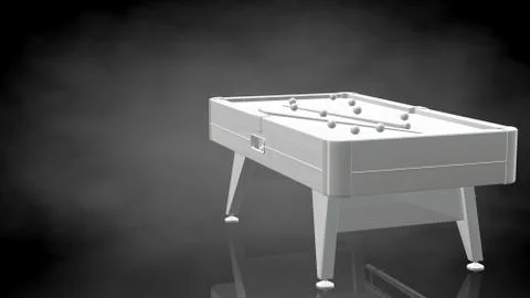 3d rendering of a reflective billiard table on a dark black background Stock Illustration