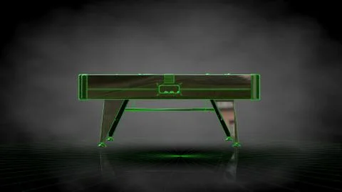 3d rendering of a reflective billiard table on a dark black background Stock Illustration