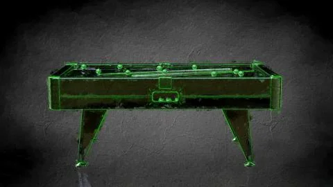 3d rendering of a reflective billiard table on a dark black background Stock Illustration