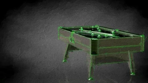 3d rendering of a reflective billiard table on a dark black background Stock Illustration
