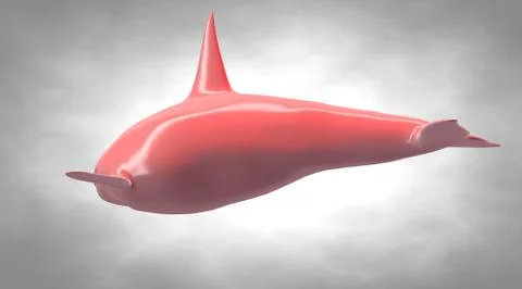 3d rendering of a reflective dolphine animal on a background Stock Illustration