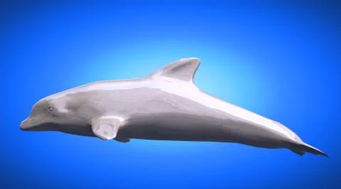 3d rendering of a reflective dolphine jumping in the air Stock Illustration