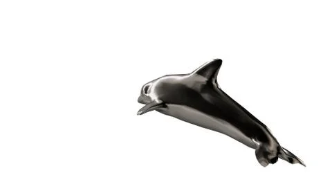 3d rendering of a reflective dolphine jumping in the air Stock Illustration