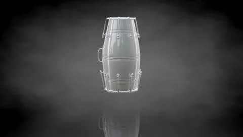 3d rendering of a reflective drum on a dark black background Stock Illustration