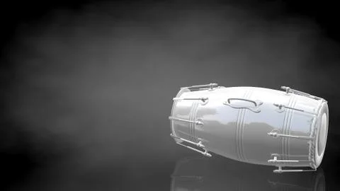 3d rendering of a reflective drum on a dark black background イラスト素材