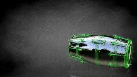 3d rendering of a reflective drum on a dark black background Stock Illustration