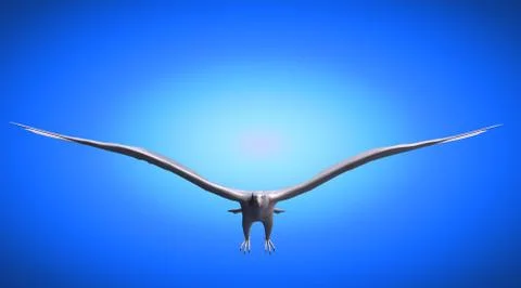 3d rendering of a reflective eagle bird flying in the air Stock Illustration
