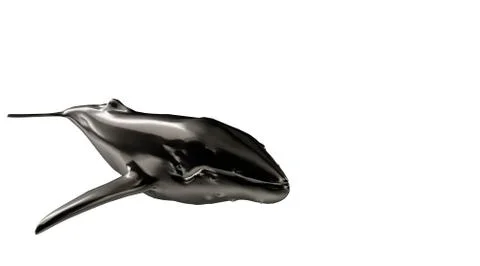 3d rendering of a reflective fish shape swimming with fins Stock Illustration