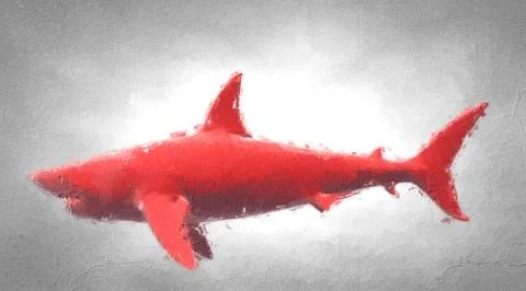 3d rendering of a reflective fish shape swimming with fins Stock Illustration