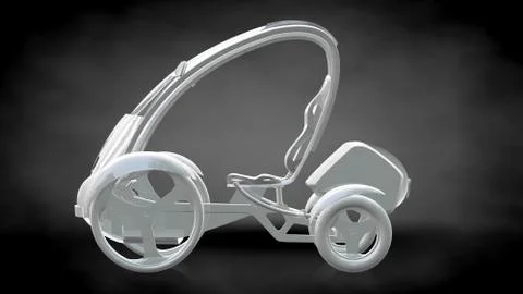 3d rendering of a reflective futuristic car on a dark black background Stock Illustration