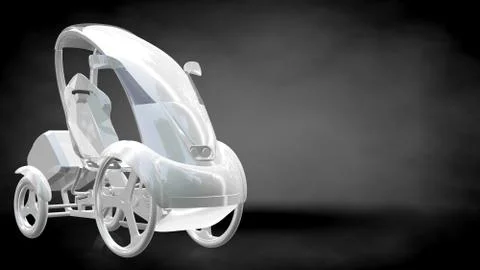 3d rendering of a reflective futuristic car on a dark black background Stock Illustration