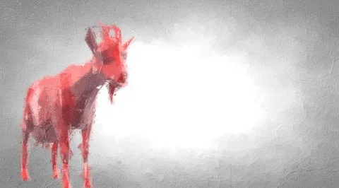 3d rendering of a reflective goat with small horns Stock Illustration