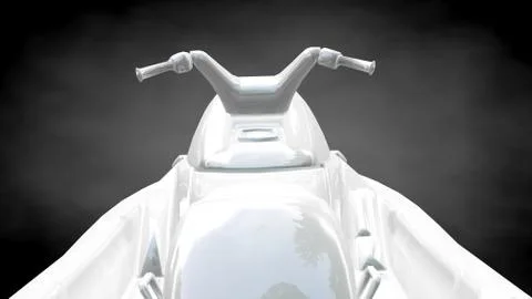 3d rendering of a reflective jet ski on a dark black background Stock Illustration