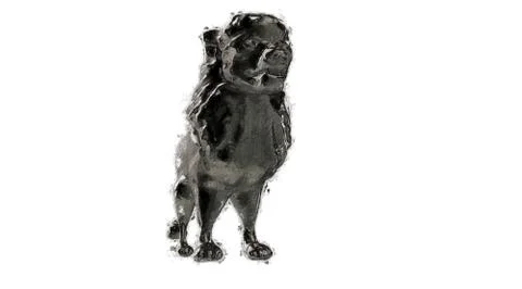 3d rendering of a reflective lion on a background Stock Illustration