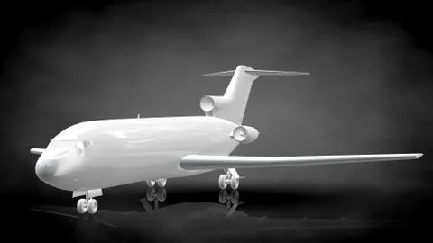 3d rendering of a reflective plane on a dark black background Stock Illustration