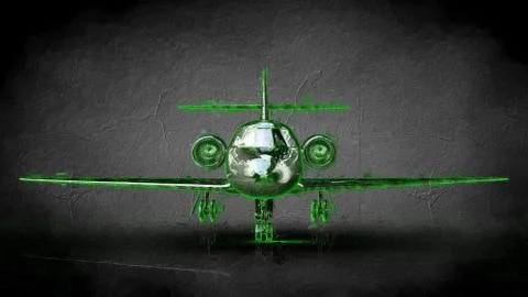 3d rendering of a reflective plane on a dark black background Stock Illustration