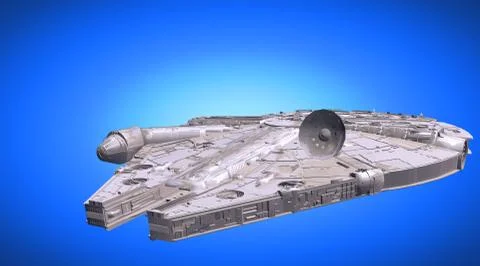 3d rendering of a reflective spaceship with details Stock Illustration