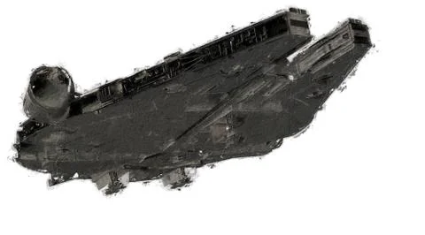 3d rendering of a reflective spaceship with details Illustrazione stock