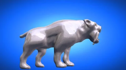 3d rendering of a reflective tiger animal on a background Stock Illustration