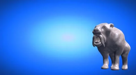 3d rendering of a reflective tiger animal on a background Stock Illustration